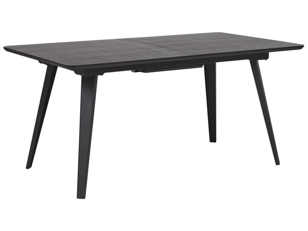 Beliani Rozkladací jedálenský stôl 160/200 x 90 cm čierny IRVINGTON